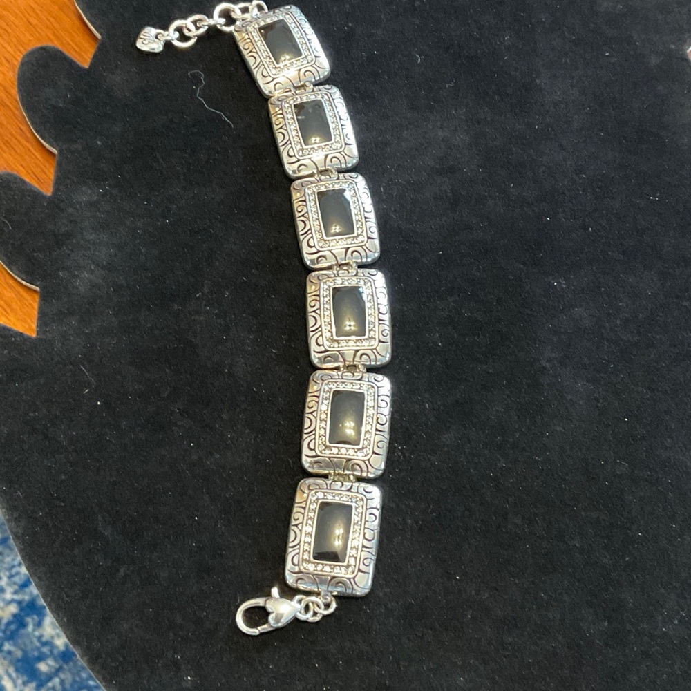 Brighton Silver and Black Square  “Rhythms” Bracelet